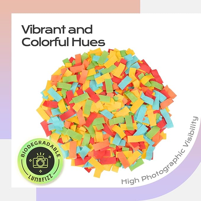 12 Inch Confetti Biodegradable [6 Pack] Confetti Cannons | Multicolor Confetti Poppers for Wedding,Birthday Party Christmas Eve and and New Year Celebration