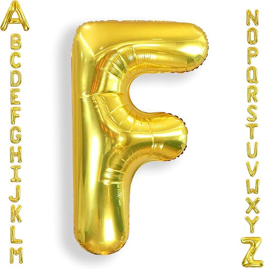 AULE 40 Inch Big Letter Balloon Gold F Large Foil Helium Alphabet Balloons A-Z for Birthday Anniversary Graduation New Year Party Decoration Supplies