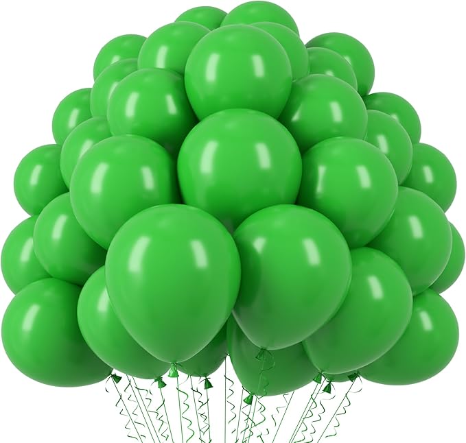Voircoloria 110pcs Green Balloons 12inch Green Latex Party Balloons for Graduation, Wedding, Birthday, Christmas, Baby Shower, Anniversary Party Decorations