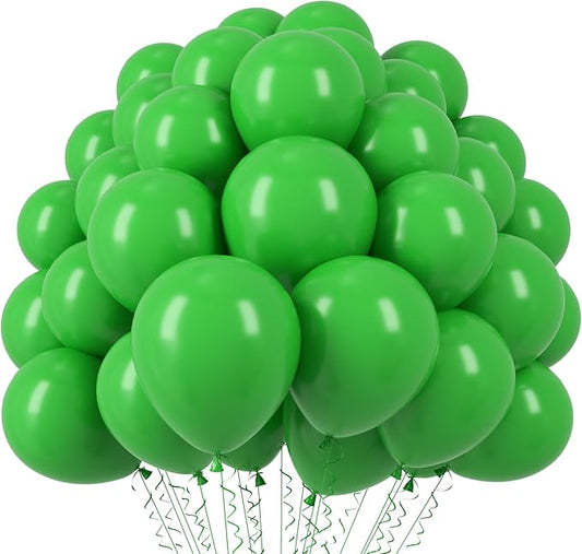 Voircoloria 110pcs Green Balloons 12inch Green Latex Party Balloons for Graduation, Wedding, Birthday, Christmas, Baby Shower, Anniversary Party Decorations