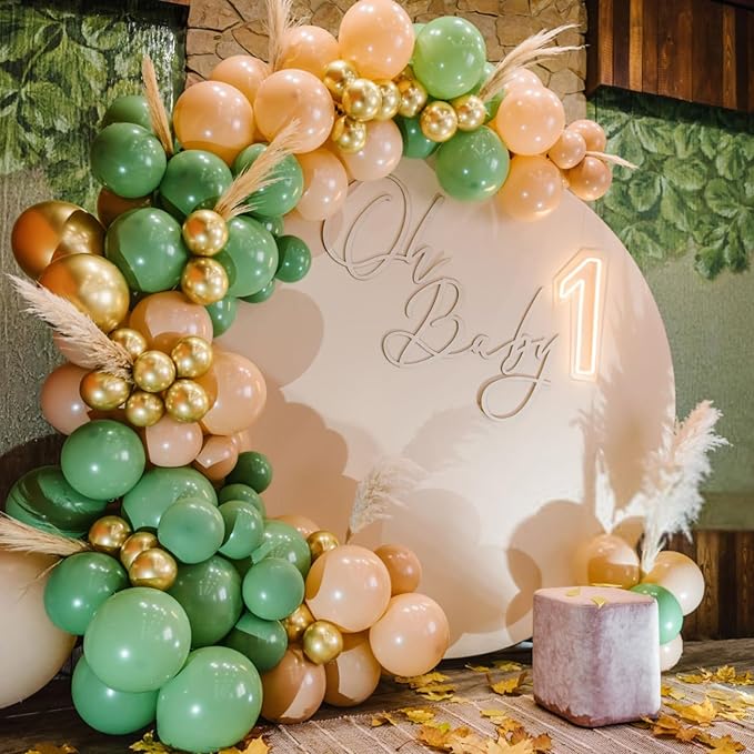 110Pcs Dark Sage Green Balloons Latex Party Balloons 12 inch Round Helium Balloons for Dark Sage Green Themed Christmas Balloon (with 2 Ribbons).