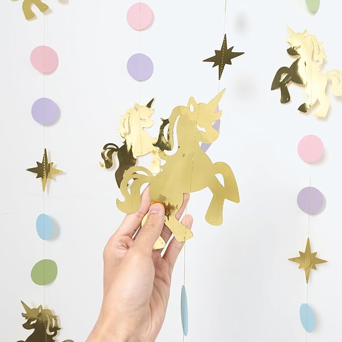 Cheerland Unicorn Garland Unicorn Party Decorations Rainbow Unicorn Birthday Decorations Magical Unicorn Streamers Pastel Girl First Bday Baby Shower Banner Hanging Wall Toddler Party Decoration 4pcs