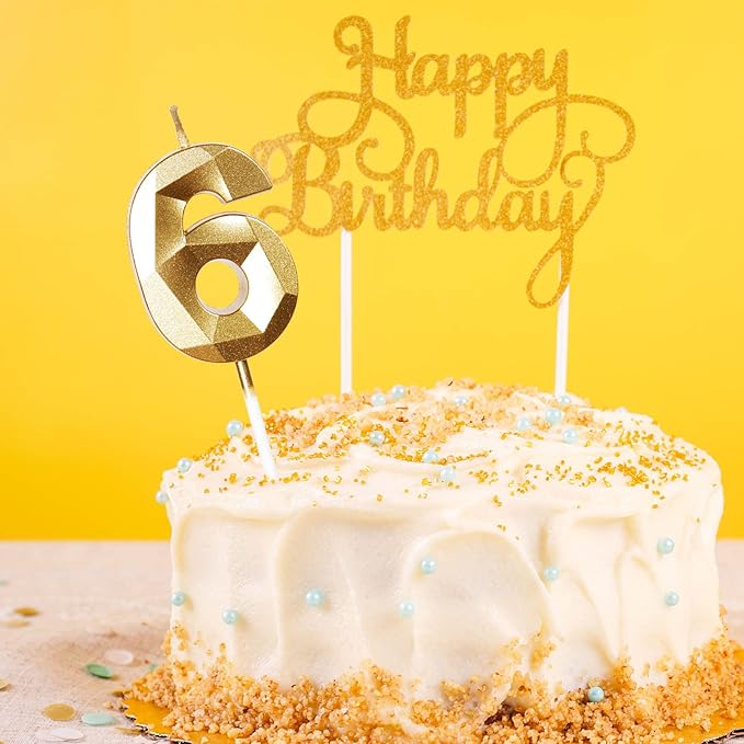 27th Birthday Candles,Number 27 Candles, Gold Happy Birthday Candle for Cake,3D Design Cake Topper Decorations for Women Men Birthday Party Wedding Anniversary Celebration Supplies