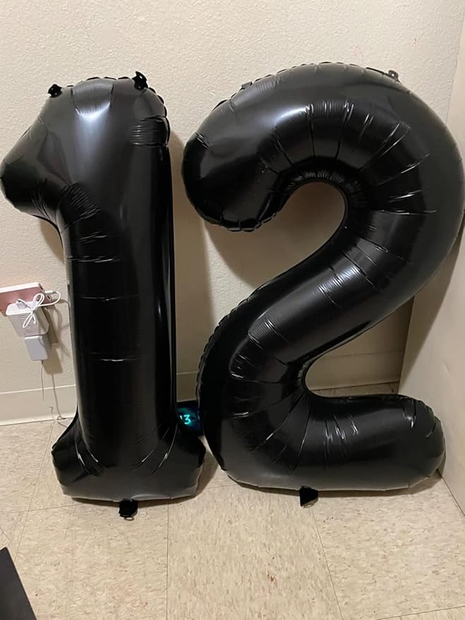 40 inch Number Balloon 0-9 Black Large Number 22 Balloons,Digital Balloons for Birthday Party Celebration Decorations Supplies, Helium Foil Number Balloons for Wedding Anniversary