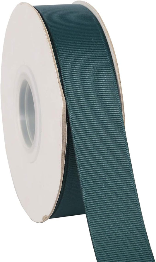 Ribbonitlux 1" Wide Solid Grosgrain Ribbon 25 Yards (347-Teal）, Set for Gift Wrapping, Party Decor, Sewing Applications, Wedding and Craft