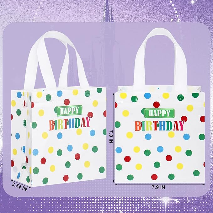 Sweetude 40 Pcs Cartoon Street Gift Party Favor Bags with Handle, Non Woven Goodie Bags Birthday Favor for Birthday Baby Shower Packaging Supplies
