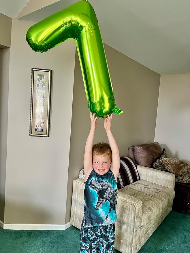40 inch Number Balloon 0-9 Green Large Number 7 Balloons,Digital Balloons for Birthday Party Celebration Decorations Supplies, Helium Foil Number Balloons for Wedding Anniversary