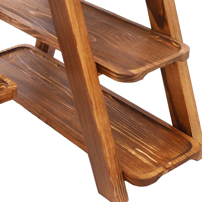 Dessert Stand, Cake Stand, Wooden Display Stand – 15.7x4.5x18.9 Inches, 3-Tier Solid Wood Serving Tray, Rustic Triangular Design for Wedding, Birthday Party, Dessert Table Decor, Holds 13.23 lbs
