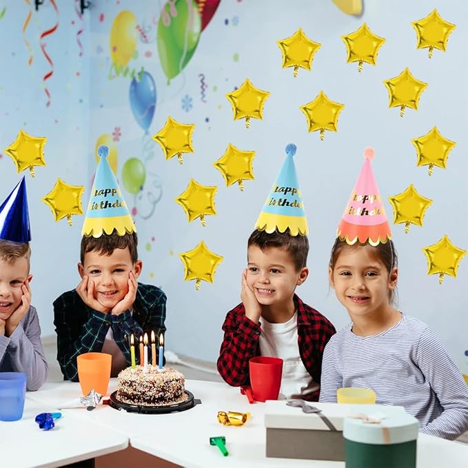 TONIFUL 50Pcs Stars Balloons 5 Inch Gold Star Shape Foil Balloon Star Mylar Balloons for Birthday Wedding Baby Shower Anniversary Engagement Party Decorations Supplies