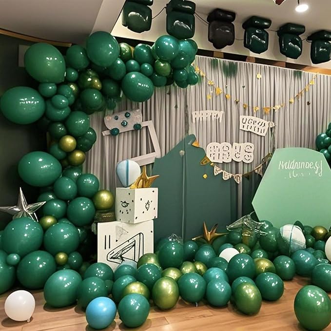 Green Balloons Green Birthday Decorations 160 Pack 5 inch Round Party Balloons for Dark Green Themed Wedding Graduation Anniversary Christmas Birthday Party St Patricks Day Backdrop Decorations
