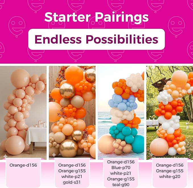 Bezente Pastel Orange Latex Party Balloons - 150 Pack 5 Inch Matte Small Light Orange Peach Helium Balloons for Bridal Shower Wedding Birthday Party Decorations