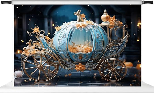 Kate Cinderella Backdrop for Photography Fairy Tales Princess Pumpkin Car Birthday Party Photoshoot Background Photo Studio Props 10x6.5ft