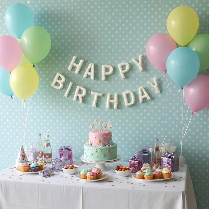 Suncalla Pre-strung Happy Birthday Banner Sign Reusable Felt Happy Birthday Garland Hanging Decorations Party Bunting Garland for Party Decor Photo Pro Home Backdrop (Bohemian)