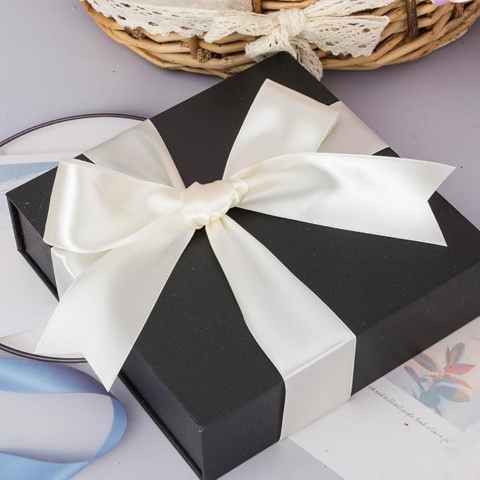 YASEO 1 1/2 Inch Ivory Solid Satin Ribbon, 50 Yards Craft Fabric Ribbon for Gift Wrapping Floral Bouquets Wedding Party Decoration