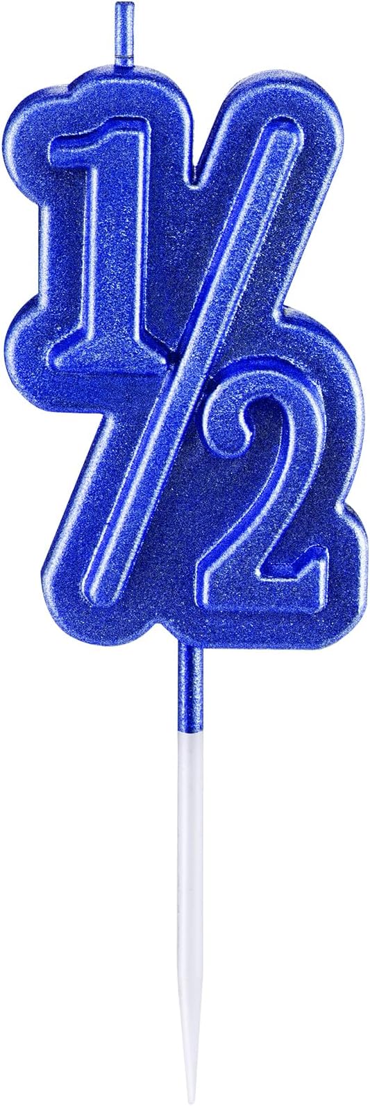 BBTO Half Birthday Candle 1/2 Year Old Cake Topper for Baby's Half Year Old Birthday Anniversary Celebration Party Decorations(Blue)
