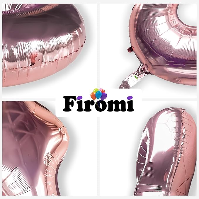 FIROMI 40 Foil Number Balloons Rose Gold 40-inch Big Giant Jumbo Mylar 40 Balloon Numbers for 40th Birthday Party Anniversary Decorations