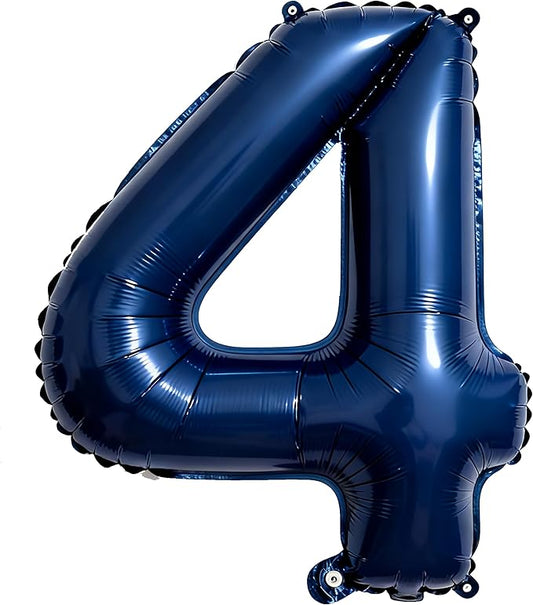 Navy Blue Number 4 Balloons 40 Inch Giant Number Dark Blue 4 Foil Mylar Balloons for 4th Birthday Anniversary Events Party Decorations