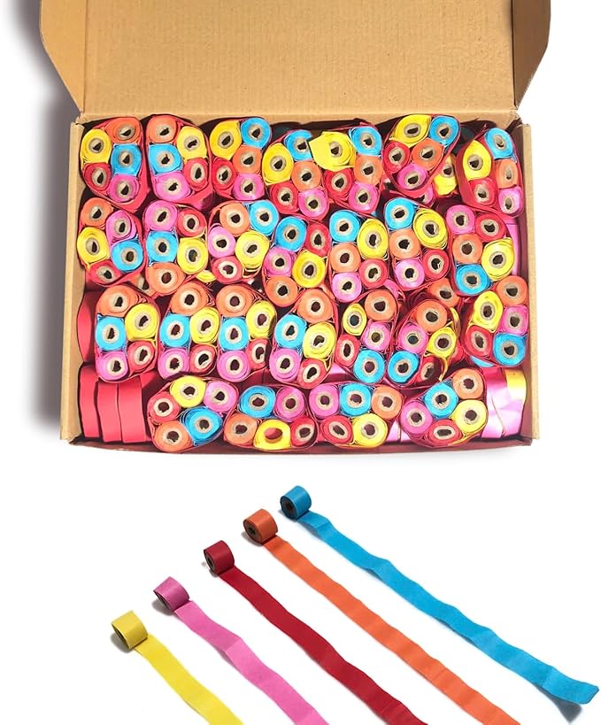 Streamer Paper Refill for Confetti Launcher – 2.2lbs/1kg Bulk Multicolor Streamers, Biodegradable, Fire-Resistant, Non-Staining | Weddings, Concerts, Events & Parties