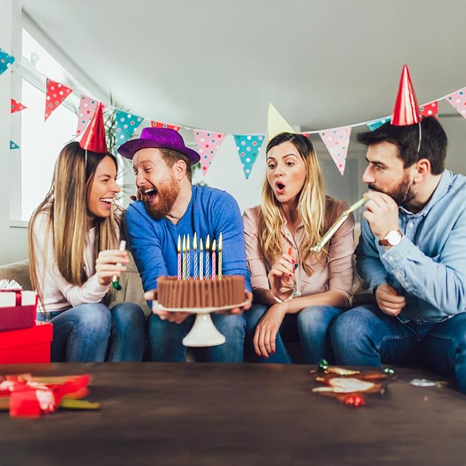 Magic Trick Birthday Candles | Blow Out Surprise Party Candles | Funny Celebration Gag | Multicolor | 10 Count