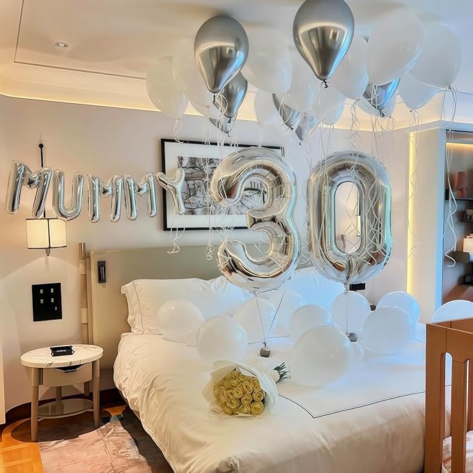 40 Inch 25th Birthday Balloons for Men, Mylar Self Inflating Silver 25 Balloon Number, Big Foil 2 & 5 Helium Balloons for Women 25 Year Old Birthday Party Decorations Women Anniversary Decor Supplies