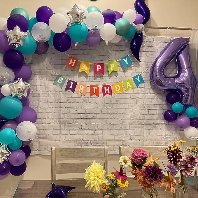 Rainbow Happy Birthday Banner Colorful Sign Party Decorations for Women Men Girls Boys