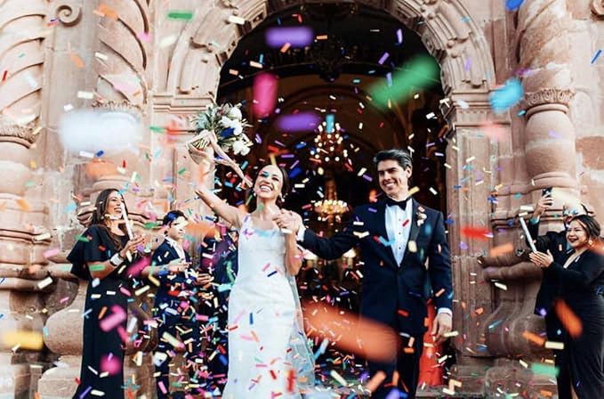 BATTIFE 14Pack Confetti Wands, Colorful Confetti Shoot Poppers, Tissue Paper Flick Flutter Sticks for Wedding Celebrations, Birthday, Multi-Color, 14 inch