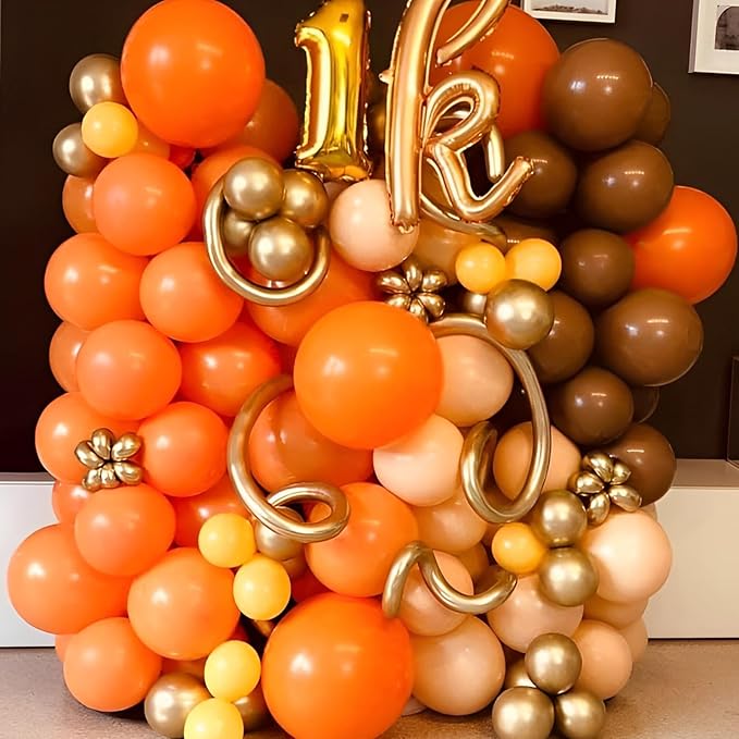 Voircoloria 110pcs Orange Balloons 12inch Burnt Orange Latex Party Balloons for Thanksgiving Day, Fall Theme Party, Wedding, Birthday, Halloween, Baby Shower, Anniversary Party Decorations