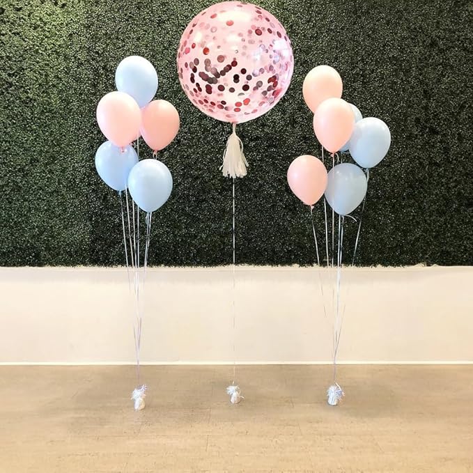 Premium New Pink Foil Confetti Latex Balloons - 24" (2 Pc) - Elegant & Fun Party Decor - Perfect for Celebrations, Weddings & Events