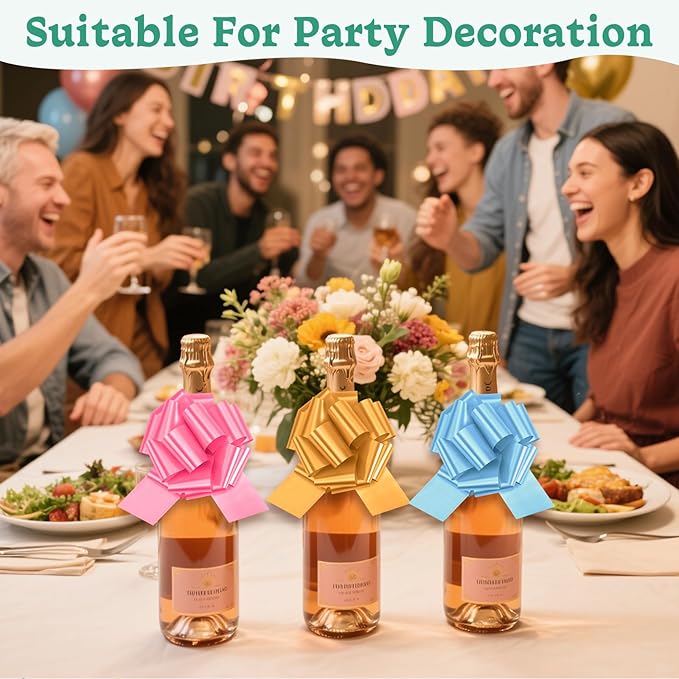 TUXIYA 40PCS 6 Inch Large Pull Bows,20 Colors Bow for Gift Wrapping,Reusable Birthday Ribbon Bow for Wrapping Boxes & Decorative Accents