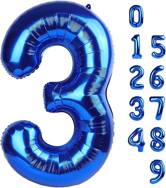 Number 3 Balloons 40 Inch Navy Blue Numbers Balloon for Three Year Old Birthday Decor, 3rd 13 30 31 Birthday Party Supplier