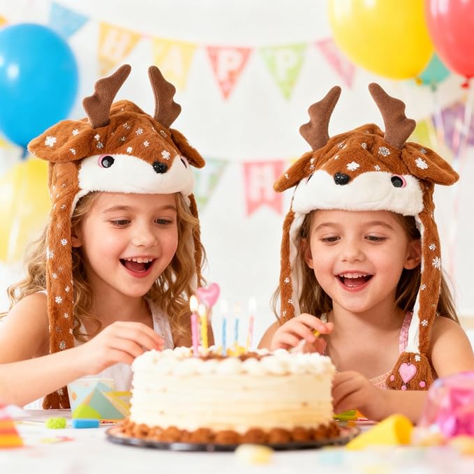 Animal Hat with Funny Plush Moving Ears,Crazy Hats for Kids Holiday Cosplay Easter Dress Up Cute Hat Kids Gift