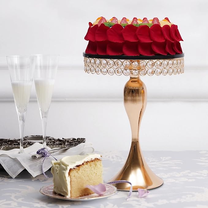 3 PCS Cake Stand Set Gold Crystal Dessert Table Plate Set,Metal Cupcake Tray Candy Fruit Display Tower for Wedding Afternoon Tea Birthday Party Baby Shower Anniversary
