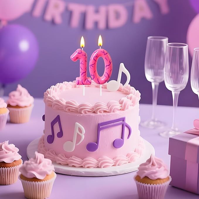 Number 1 Birthday Candle for Cake – Pink Gradient Number Candle with Mystic Rune Pattern, Decorative Cake Topper for Anniversary & Celebration