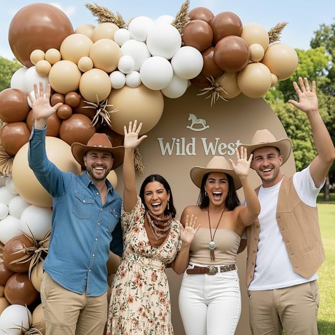 Neutral Balloon Garland Arch Kit 166Pcs, Boho Brown White Nude Balloon Arch, Different Sizes Brown Balloon for Woodland Birthday Teddy Bear Baby Shower Wedding Neutral Party Decoration