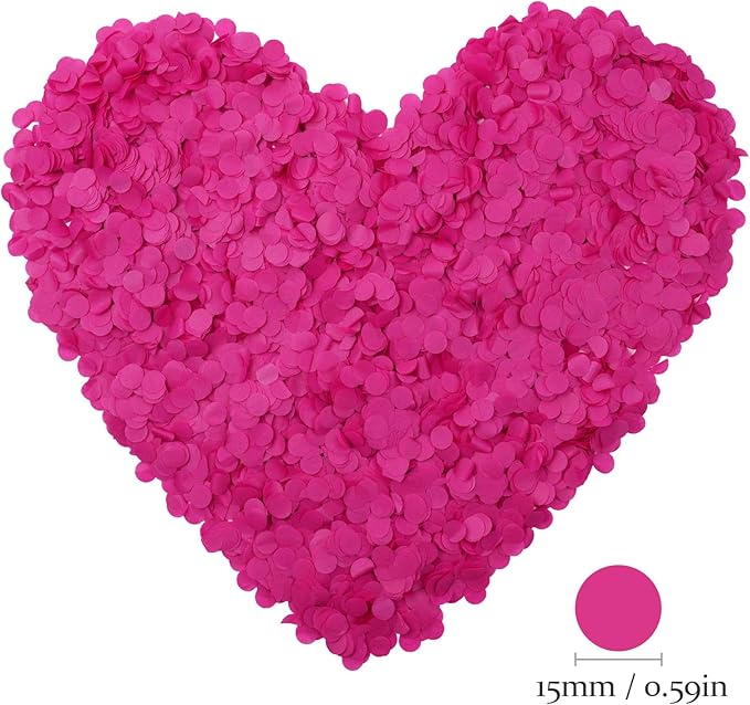 0.5LBS Confetti, Rose red Biodegradable Confetti - Rectangular Fluttering Tissue Paper Confetti for Gender Reveal and Launcher use – Parties, Concerts and Weddings for Events (0.5Lbs rose red)