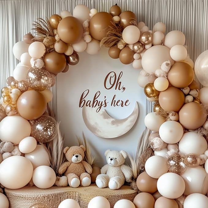 RUBFAC 135pcs Sand White Balloons Cream Beige Latex Balloon, Different Sizes 18 12 10 5 Inch for Garland Arch Wedding Birthday Party Baby Shower Anniversary Boho Decorations