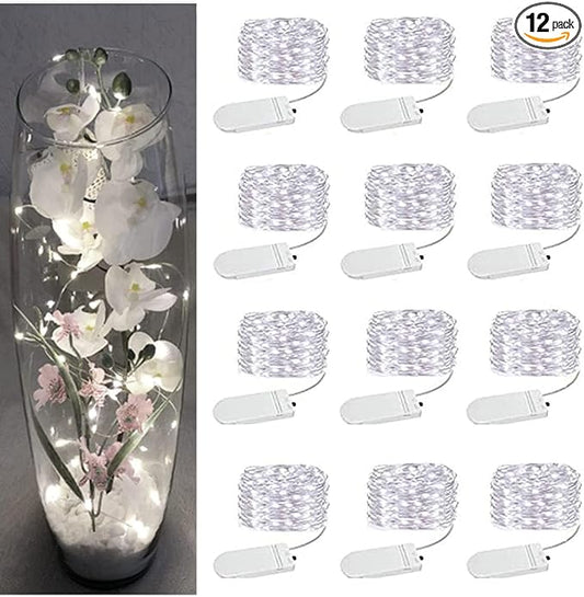 SOCO 12 Pack Fairy Lights Battery Operated, 7ft 20 Led Mason Jar Lights, Waterproof Fireflynew