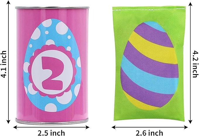 JOYIN 13 Pcs Easter Carnival Knockdown Can Game Set, Bean Bag Toss Game for Kids Adults, Indoor Outdoor Games Supplies, Easter Theme Party Games, Egg Hunt, Family Activities Lawn Yard Game