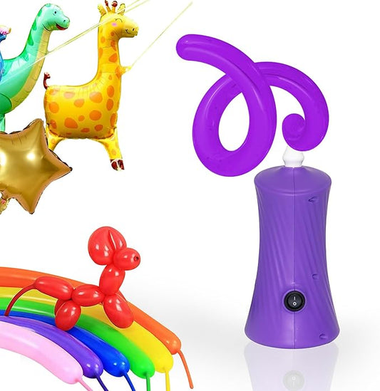 Voircoloria 260 Balloon Pump Electric, Portable Automatic Dual Nozzle Inflator with Tying Tools for Long Animal Balloons Birthday Gender Reveal Baby Shower Balloons Party Decorations