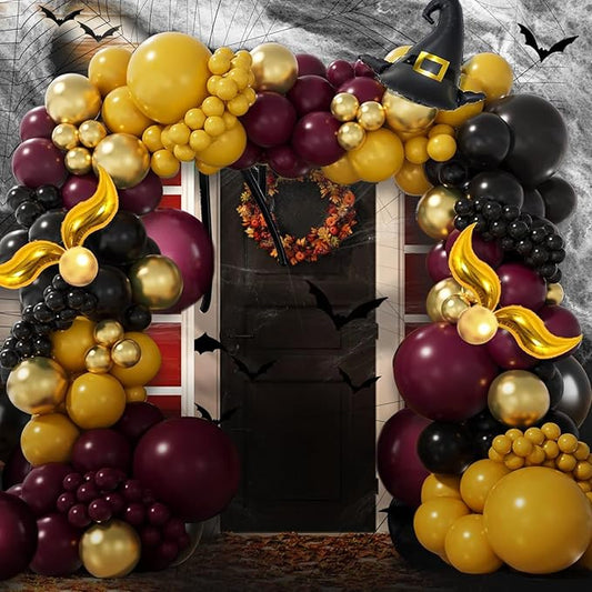Halloween Balloons Decorations -139Pcs,halloween balloon arch,Balloons Garland Arch Kit,Magical Wizard School theme Birthday Party Decoration Supplies