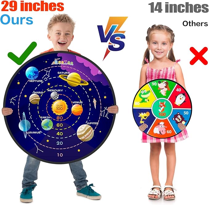 BooTaa 29" Large Dart Board for Kids, Kids Dart Board with Sticky Balls, Boys Toys, Indoor/Sport Outdoor Fun Party Play Game Toys, Birthday Gifts for 3 4 5 6 7 8 9 10 11 12 Year Old Boys Girls