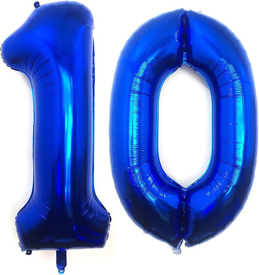 40 Inch Navy Blue 10 Number Balloons Giant 10 Balloons Navy Blue Birthday 10 Balloons 10th Birthday Anniversary Events Party Decorations Supplies