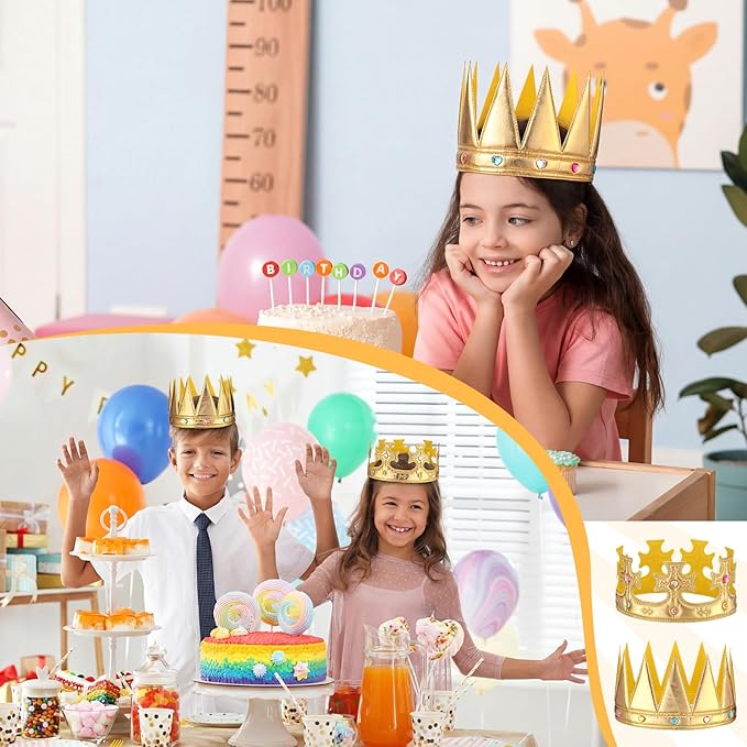 Yaomiao 66 Pieces Foam Princess Tiaras DIY Crowns Kids Party Favors Craft Crystal Diamond Sticker Girls Making Your Own Tiara (66 Pcs,Gold,Stylish Style)