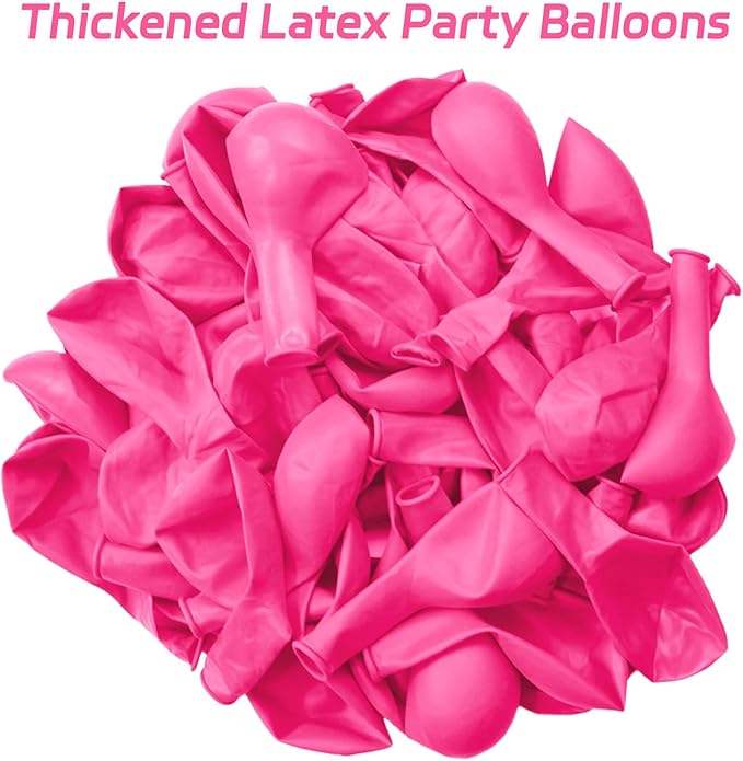 Pink Balloons 100 pcs 12 Inch Matte Pink Balloon for Baby Shower Valentine's Day Princess Bachelorette Birthday Party Decorations