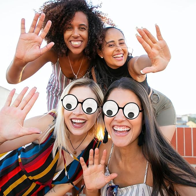 Googly Eyes Glasses Funny Costume Wiggle Eyes Novelty Shades Funny Glasses Accessories for Party (Pack of 1)