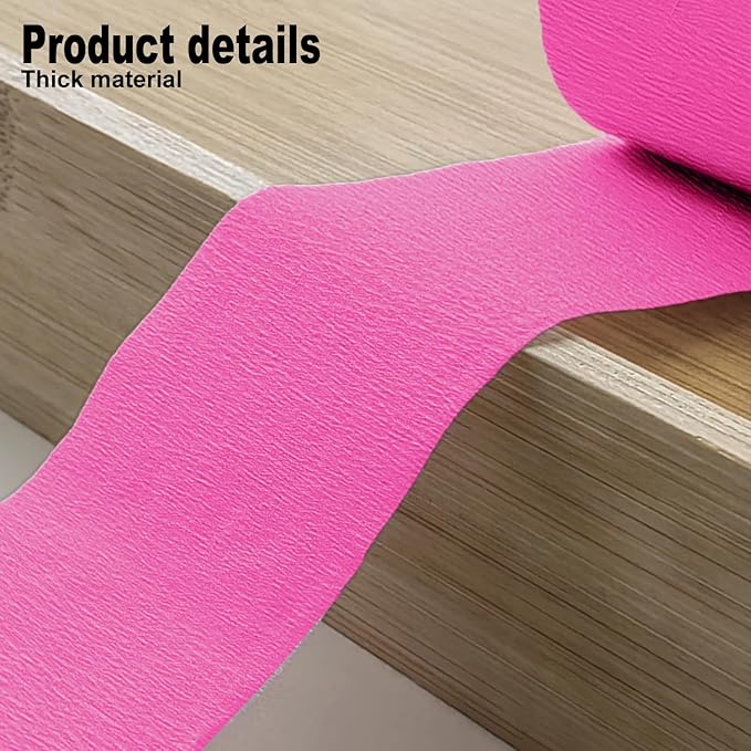 4 Crepe Paper Streamers Rolls, 328ft Pack of Hot Pink and Pink Crepe Paper for Birthday Bachelorette Engagement Wedding Bridal Shower Party Supplies (1.8 inch x 82 ft/Roll)
