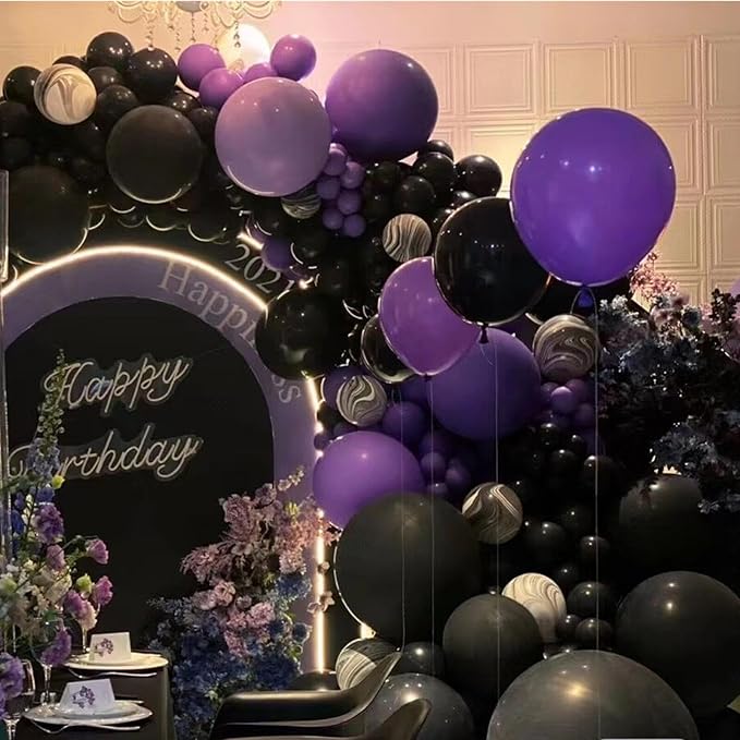 412pcs Purple Balloons 18 12 10 5 Inch Purple Balloon Garland Arch Kit Different Sizes Matte Latex Balloons for Baby Shower Birthday Wedding Party Decorations