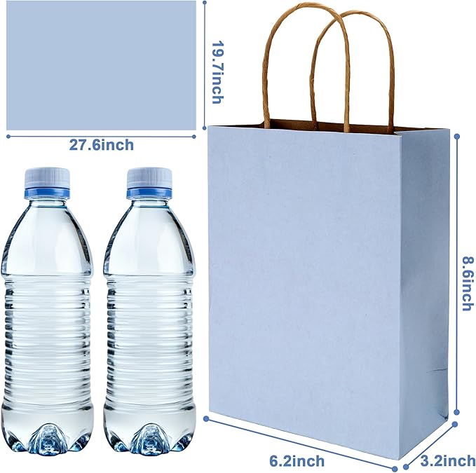 BLEWINDZ 32 Pcs Small Gift Bags with 32 Tissues, 8 Colors Paper Goodie Bags with Handles for Birthday, Wedding, Baby Shower, Party Favors, Gift Wrapping and Party Supplies