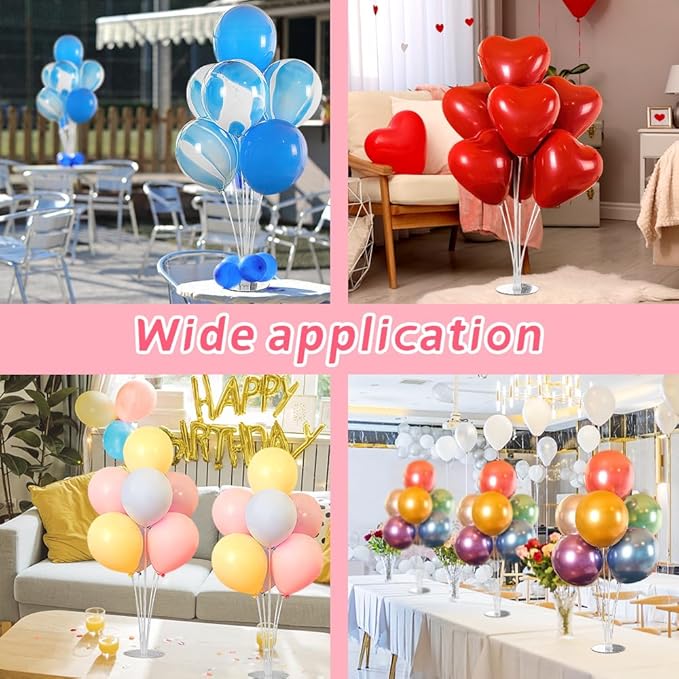 Balloon Stand Kit - 4 Sets with Balloon Sticks, Stands for Table & Floor, Archer with Base for Parties & Decorations