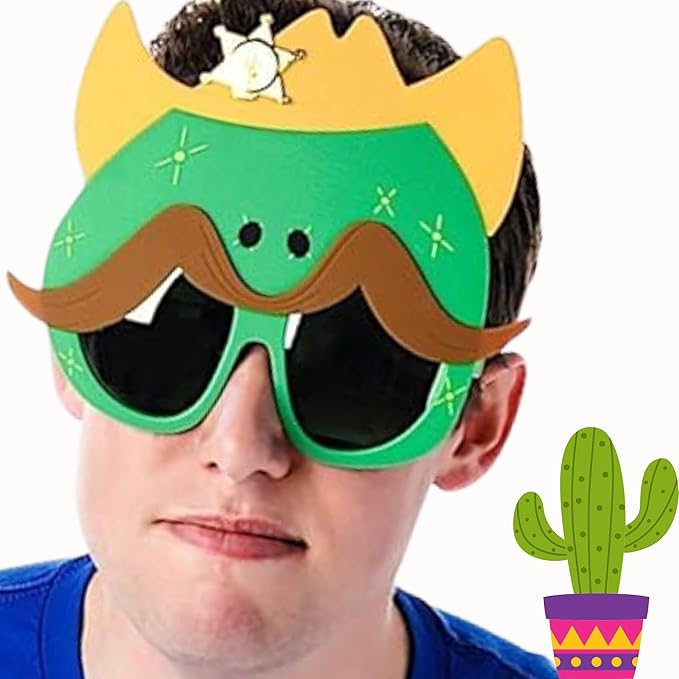 Sun-Staches Fiesta Fun Sombrero Sunglasses | Photo Booth | Party Attire or Party Favor | One Size Fits Most
